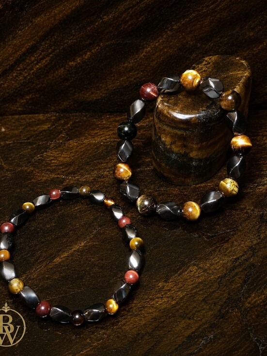 Other - Rainbow Tiger Eye and Hematite Stretch Bracelet - Multicolor